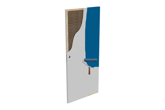 Puerta Velio AB – Puerta corredera enrasada para pintar con núcleo alveolar