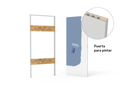 xREVERx - Puerta enrasada para pintar con núcleo alveolar