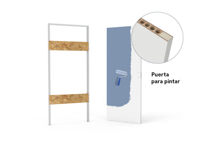 xREVERx Solid Core - Puerta enrasada para pintar con núcleo de aglomerado