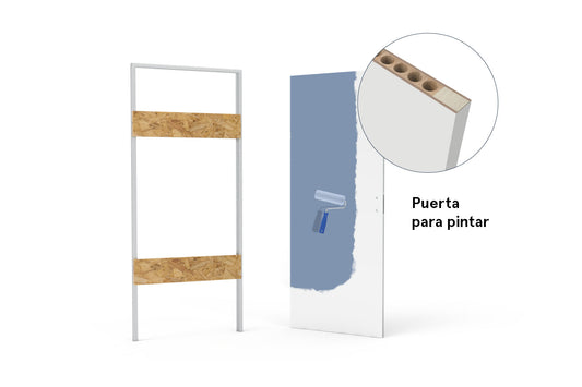 xREVERx Solid Core - Puerta enrasada para pintar con núcleo de aglomerado